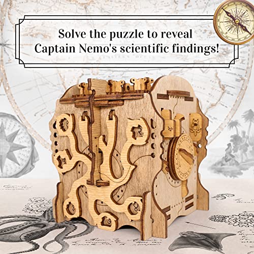 iDventure Cluebox - Captain's Nemo Nautilus - Escape Room Game - Puzzle Box - Sequential 3D Puzzle for Adults - Brain Teaser - Birthday Gift Gadget for Men and Women - Money Box - color: Nautilus