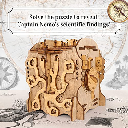 iDventure Cluebox - Captain's Nemo Nautilus - Escape Room Game - Puzzle Box - Sequential 3D Puzzle for Adults - Brain Teaser - Birthday Gift Gadget for Men and Women - Money Box - color: Nautilus