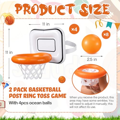 Civaner Inflatable Basketball Hoop Hat Game Head-Mounted Toss for Kids Adults Basketball Themed Carnivals Birthdays Party Supplies Outdoor Activities