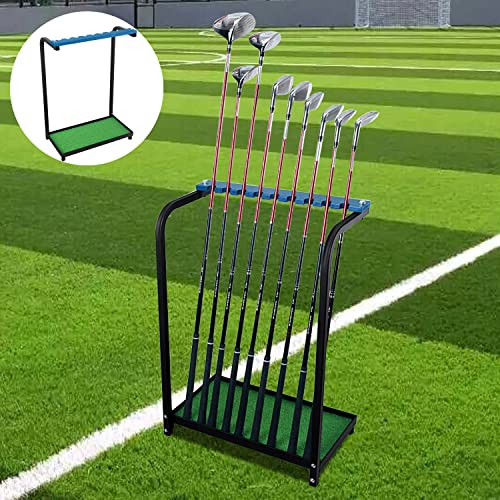 Nisorpa Golf Club Rack Golf Club Organizer 9 Clubs Golf Putter Stand - Indoor Display Rack Metal Golf Club Display Rack for Storage Sports Outdoors Wall Garage
