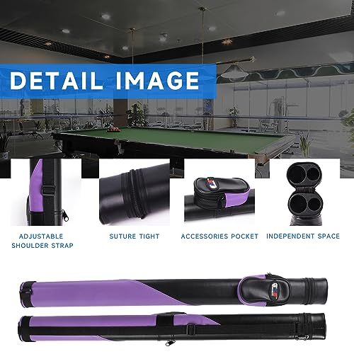 GSE Games & Sports Expert Billiard Cue Cases, 1x1 Deluxe Hard Billiard Pool Cue Stick Carrying Case, Pool Billiards Accessories (Several Colors Available) - color: Deluxe - Black/Purple
