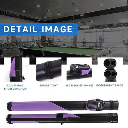 GSE Games & Sports Expert Billiard Cue Cases, 1x1 Deluxe Hard Billiard Pool Cue Stick Carrying Case, Pool Billiards Accessories (Several Colors Available) - color: Deluxe - Black/Purple