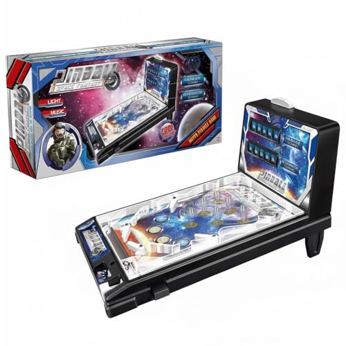 Pinball Desktop Machine Electronic Tabletop Pinball Game with Lights Sounds and Scoreboard Retro Pinballs Toy for Children and Familiy