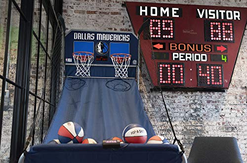Pop-A-Shot - Home Dual Shot Arcade Basketball Game with NBA Graphics l Sensor Scoring l 16 Game Modes l 7 Balls l Foldable Storage l for All NBA Fans - style: Dallas Mavericks
