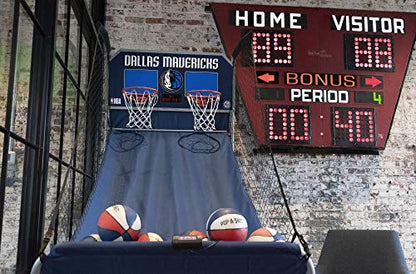 Pop-A-Shot - Home Dual Shot Arcade Basketball Game with NBA Graphics l Sensor Scoring l 16 Game Modes l 7 Balls l Foldable Storage l for All NBA Fans - style: Dallas Mavericks