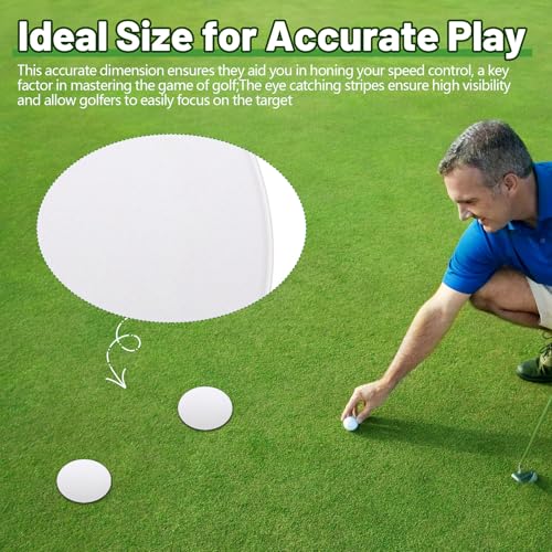 RoundFunny 6 Pcs Golf Putting Target Hole Cup Bulk Golf Goal Circles Putt Disk Green Accessories for Golfers Putting Training Indoors Practice Outdoors Aid - size: 4.25 x 4.25 x 0.08", style: White