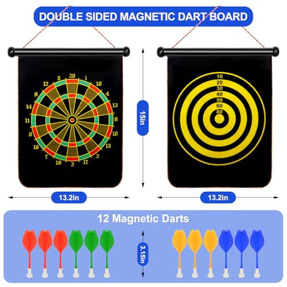 Magnetic Dart Board Outdoor Game Suitable for Children to Play Comes with 12 Darts Best Toys Gifts for Teenage Boys Girls Age 5 6 7 8 9 10 11 12 Years (12 in) - size: 12"