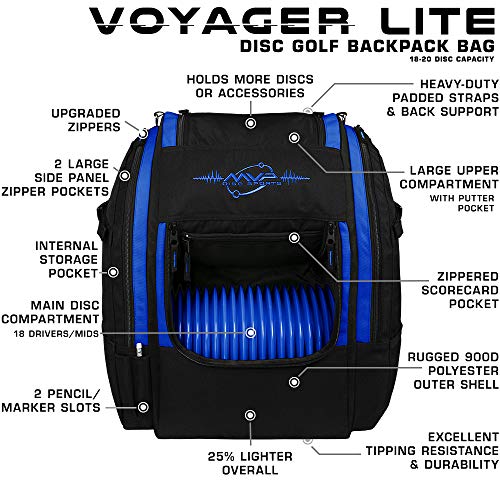 MVP Disc Sports Voyager Lite Backpack Disc Golf Bag (Choose Your Favorite Color) - color: Navy