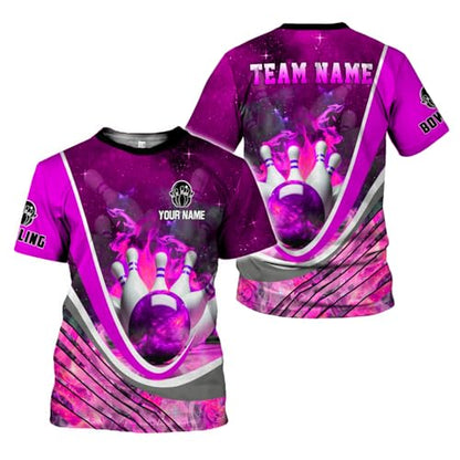 Rivelus Personalized Name Bowling Shirts for Men and Women 3D, Bowling Shirts for Team Bowling, Bowling Shirts Gift - color: Blm61