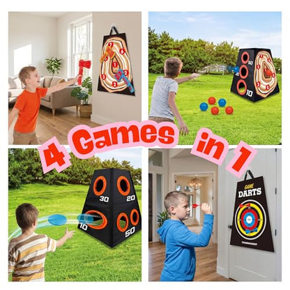 4-in-1 Kids Toss Game Set, Indoor & Outdoor Play for Ages 5+, Backyard Toy