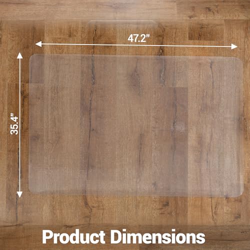 Clear Chair Mat for Hard Floor, 36 x 48 Inches, PVC Floor Mat Under Rolling Chairs for Easy Glide and Wood/Tile Protection, Rectangle - size: rectangle