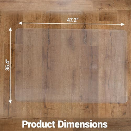Clear Chair Mat for Hard Floor, 36 x 48 Inches, PVC Floor Mat Under Rolling Chairs for Easy Glide and Wood/Tile Protection, Rectangle - size: rectangle