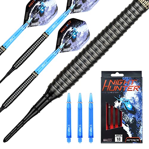 ONE80 90% Tungsten Steel Tip Darts Sets Chameleon, Night Hunter Professional Darts Set - style: Soft tip - Attack - 18g