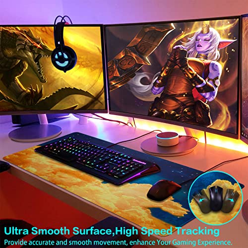 Canjoy Gaming Mouse Pad, Large Extended Mouse Pad Big Computer Mousepad for Home Office Gaming Work 31.5x15.7inch - color: Moon Sky