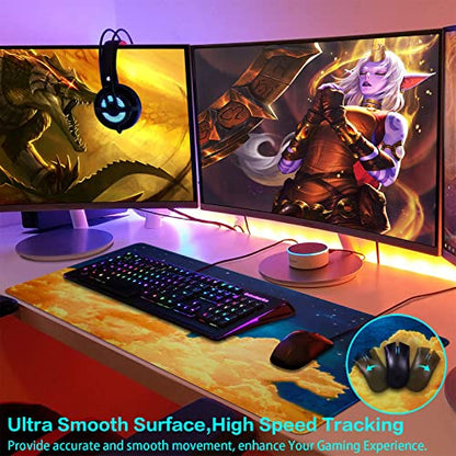 Canjoy Gaming Mouse Pad, Large Extended Mouse Pad Big Computer Mousepad for Home Office Gaming Work 31.5x15.7inch - color: Moon Sky