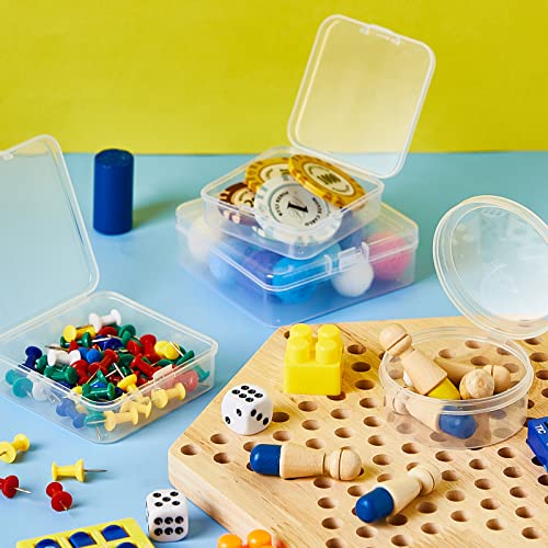 Taiyin 32 Pcs Clear Game Tokens Storage Containers Clear Plastic Beads Storage Containers Mixed Sizes Boxes for Game Components, Empty Organizer Box with Lids for Dice, Tokens, Beads
