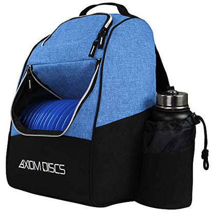 Axiom Discs Shuttle Disc Golf Backpack Bag (Choose Your Style and Color) - color: Heather Blue, style: Without Velcro Side Panel