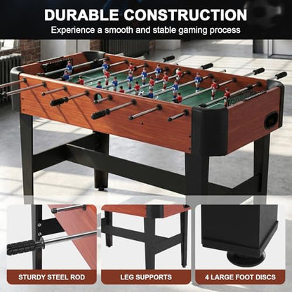 47 Inch Competition Sized Foosball Table with Score Keeper Classic Indoor Soccer Game with Counterbalanced & Uniformed Men for Adults & Families