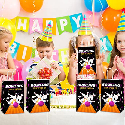 chiazllta 12 Pieces Bowling Party Gift Treat Bag Bowling Ball Candy Goodie Favor Bags with Handle for Bowling Theme Birthday Party Baby Shower Favors Supplies - style: Bowling Ball