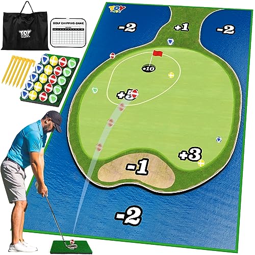 TOY Life Golf Chipping Game Set –Golf Sticky Battle Mat with 20 Sticky Balls & Hitting Mat, Fun Backyard Chip Game for Adults & Kids, Indoor/Outdoor Play - style: Golf Island Style