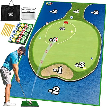 TOY Life Golf Chipping Game Set –Golf Sticky Battle Mat with 20 Sticky Balls & Hitting Mat, Fun Backyard Chip Game for Adults & Kids, Indoor/Outdoor Play - style: Golf Island Style