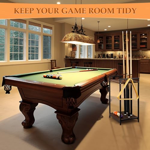Pool Stick Holder Pool Cue Holder Rack Cue Stick Holder 10 Cues Billiard Cue Racks for Billiard Room Club Pool Table Accessaries (Torched Black 10-Hole) - color: Black