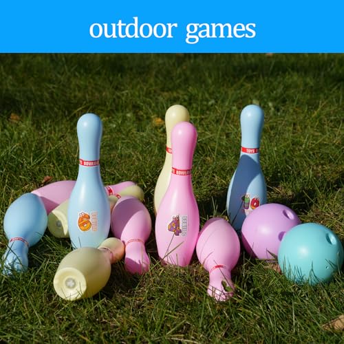 Light Up Bowling Set, Glow in The Dark Bowling Pins for Outdoor and Indoor Kids Games Fit Christmas New Year Party Gift, Kids Education Motor Skills Toys(bolwing pin 10.23in)