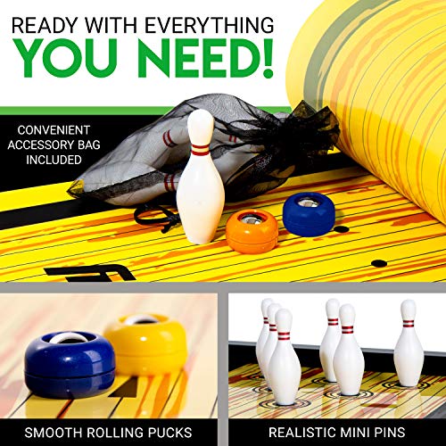 Franklin Sports Shuffleboard Table Game Mats – Tabletop Shuffleboard Mats and Pushers – Indoor Shuffleboard Games