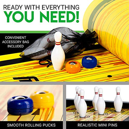 Franklin Sports Shuffleboard Table Game Mats – Tabletop Shuffleboard Mats and Pushers – Indoor Shuffleboard Games