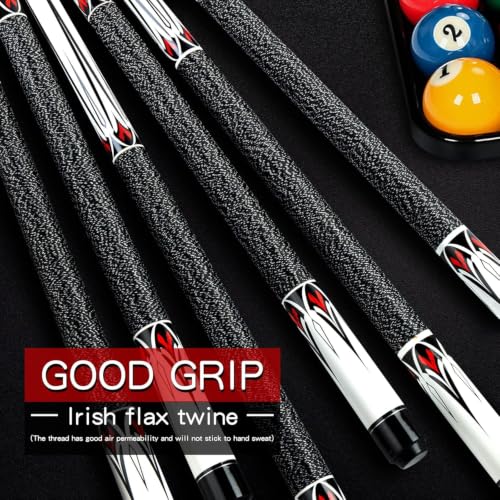 Pool Cue Stick - 58 inch Maple Billiard Pool Stick, 19/20/21 oz 1/2 Maple Pool Cue Stick Kit, 2-Piece Billiard Pool Cue Stick - color: White With Case(20 oz/13mm)