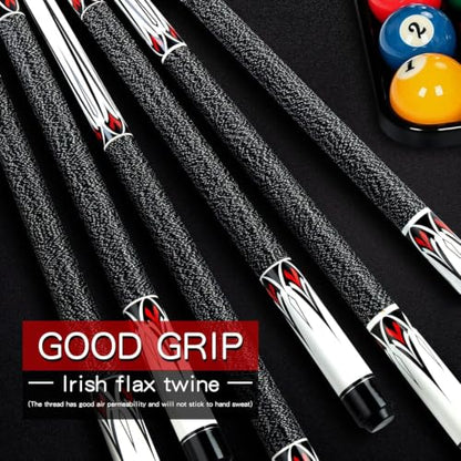 Pool Cue Stick - 58 inch Maple Billiard Pool Stick, 19/20/21 oz 1/2 Maple Pool Cue Stick Kit, 2-Piece Billiard Pool Cue Stick - color: White With Case(20 oz/13mm)