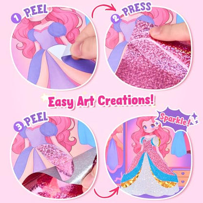 JoyCat Paint with Water Coloring Books, Art & Craft Activity, Princess No Mess Art for Kids Ages 4-8, Craft Kits & Supplies, DIY Creative Activity, Gifts for Girls & Boys - style: Princess & Magical Pony 1