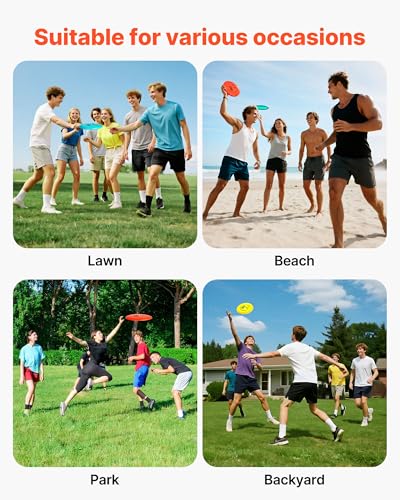 VEVOR Disc Golf Set, 12 PCS Flying Discs for Beginners, Disc Golf Starter Set, with Putter, Mid-Range, Driver, Including Mini Marker, Portable Backpack, for Outdoor Backyard, Lawn, Beach, and Park