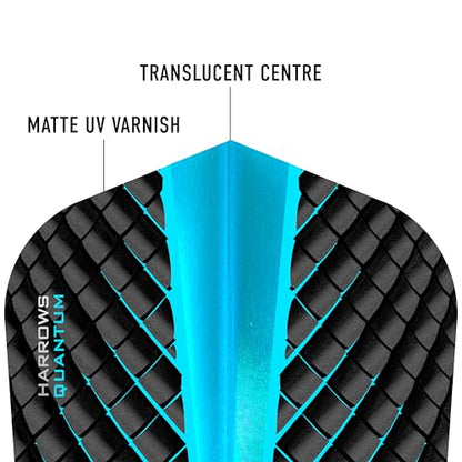 Harrows Quantum Dart Flights | 5 x Sets Darts Flights (15 Flights Total) I 100 Micron Dart Flights I Premium Extra Strong Made in UK I Professional Darts Accessories - color: Aqua