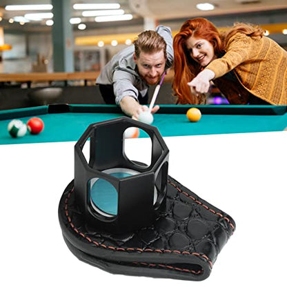 Fockety Leather Engraved Chalk Holder with Octagon Chalk Holder, Magnetic Vegetable Tanned Leather Pool Cue Snooker Cue Chalk Holder Billiard Chalk Holder Billiard Accessories