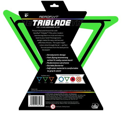 Wahu Goliath Sports Aeroflyt Triblade Green Fast Flying Boomerang Action, 8529 - color: Aeroflyt Triblade Green