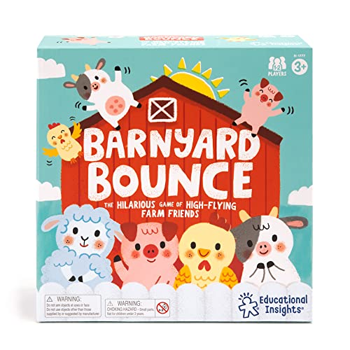 Educational Insights Barnyard Bounce - Matching Games for Toddlers 3-5, Turn-Taking Preschool Toys, Simple Board Games for Kids, Early Learning Skill Development, Kindergarten Animal Matching Game