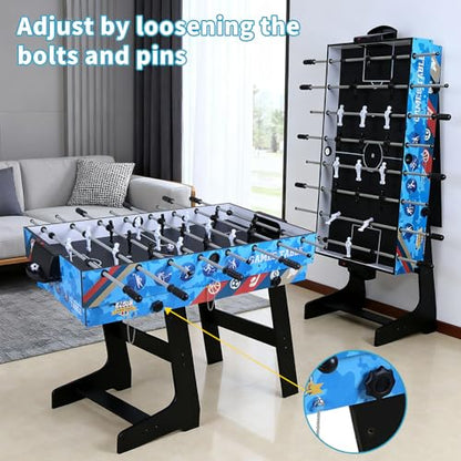 5 in 1 Multi Combo Game Table,Folding Multi Game Combination Table Set with Soccer Foosball Table,Pool Table,Hockey Table,Table Tennis Table,Basketball