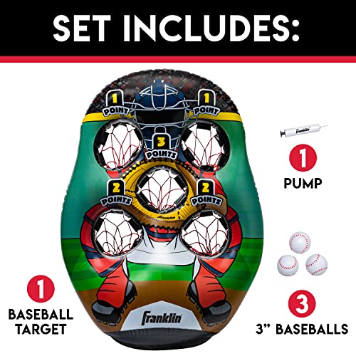 Franklin Sports Inflatable Target Toss Game - Kids Mini Throwing Game Set - Portable Indoor + Outdoor Toy Target - style: Baseball