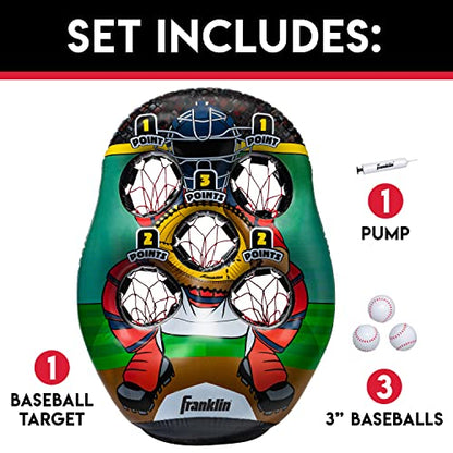 Franklin Sports Inflatable Target Toss Game - Kids Mini Throwing Game Set - Portable Indoor + Outdoor Toy Target - style: Baseball
