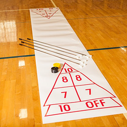 Champion Sports Shuffleboard Set (Cues & Pucks Included) - Easy Setup Indoor/Outdoor Group Game up to 4 Players – Multiple Styles