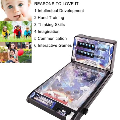 Birthday Pinball Machine with Scoreboard, Portable Retro Arcade Electronic Pinball Toy, Exciting Tabletop Pinball Machine for Christmas Kids Home