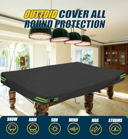 Pool Table Cover - Billiard Table Cover, 600D Waterproof Covers for Billiard Pool Table, Heavy Duty Scratched-Free UV Protection Snooker Furniture Table Cover - color: Black, size: 8ft