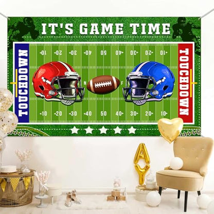 Football Field Backdrop Football Stadium Green Lawn Photography Background Rugby Ball Sports Themed Decor Banner Touchdown Sport Party Supplies for Birthday Baby Shower 7x5ft FULC04 - size: 7x5ft