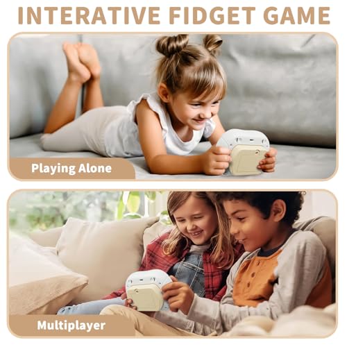 Intoypad Pop Game Light Up Fidget Toy for Kids, 6 Modes LED Screen Quick Push Game Controller Electric Fidget Popper Car Games Quick Push Bubble Games Birthday Toys for Kids White - style: White