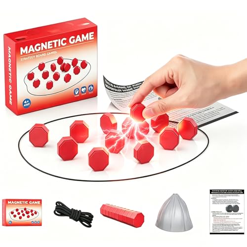 Magnetic Chess Game, for Family & Party, Camping Tops, Game Collections | Strategic Standing Play, 20 chess pieces, a durable storage bag, a game rope, one clear instructions, Magnet Game with String