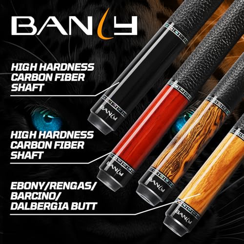 Banly Carbon Fiber Pool Cue Stick 12.5mm Time Crystal Tip, Low Deflection Pool Cue Professional Billiard Cue Sticks with Gift Box - color: 1-Golden Sandalwood