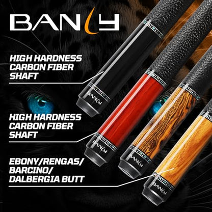 Banly Carbon Fiber Pool Cue Stick 12.5mm Time Crystal Tip, Low Deflection Pool Cue Professional Billiard Cue Sticks with Gift Box - color: 1-Dalbergia Odorifera