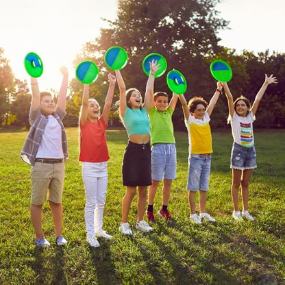 Toss and Catch Ball Game Set, 4 Paddles and 4 Balls Outdoor Paddle Catch Game for Kids, Backyard Beach Pool Yard Toy, Summer Birthday Gift for Boys Girls Ages 4-12 - color: Green Blue