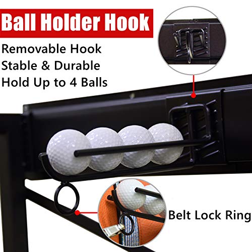 WALMANN Wall Mount Golf Bag Organizer Extra Large 2 Golf Bags Stand Golfing Equipment and Accessories Storage Rack for Garage Shed Basement